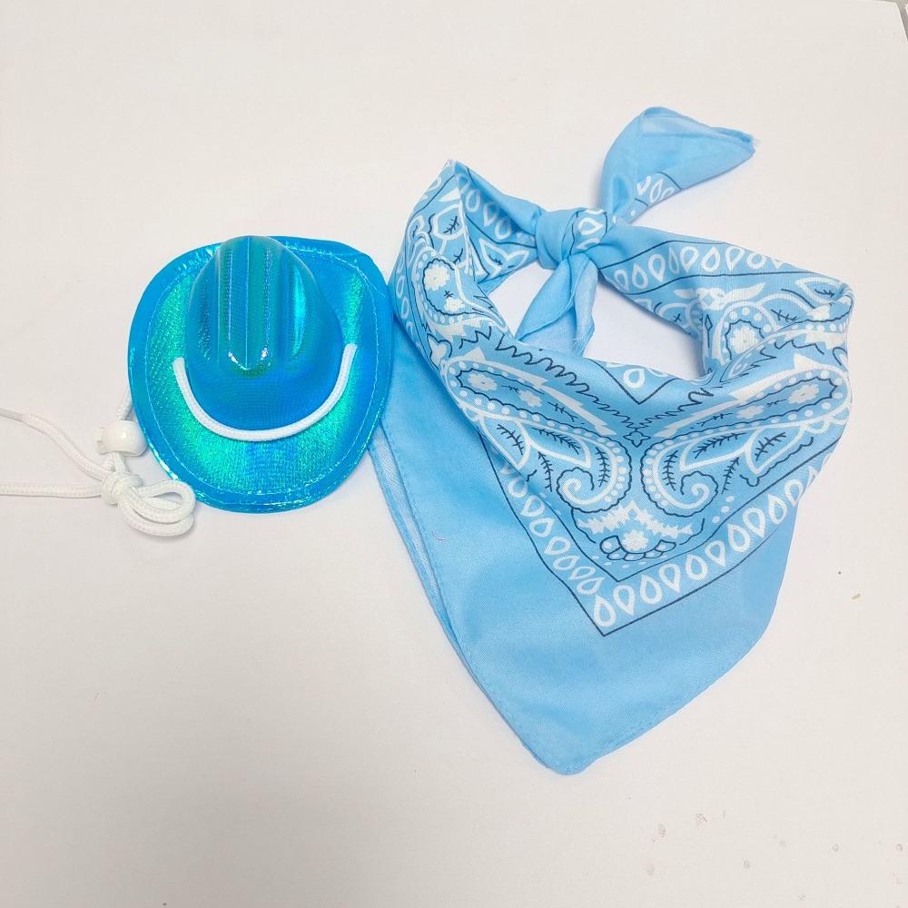 Pet Neon Shiny Space Cowboy Hat Clothing Set Dog Cat Symphony Cowboy Hat Western Cowboy Accessories