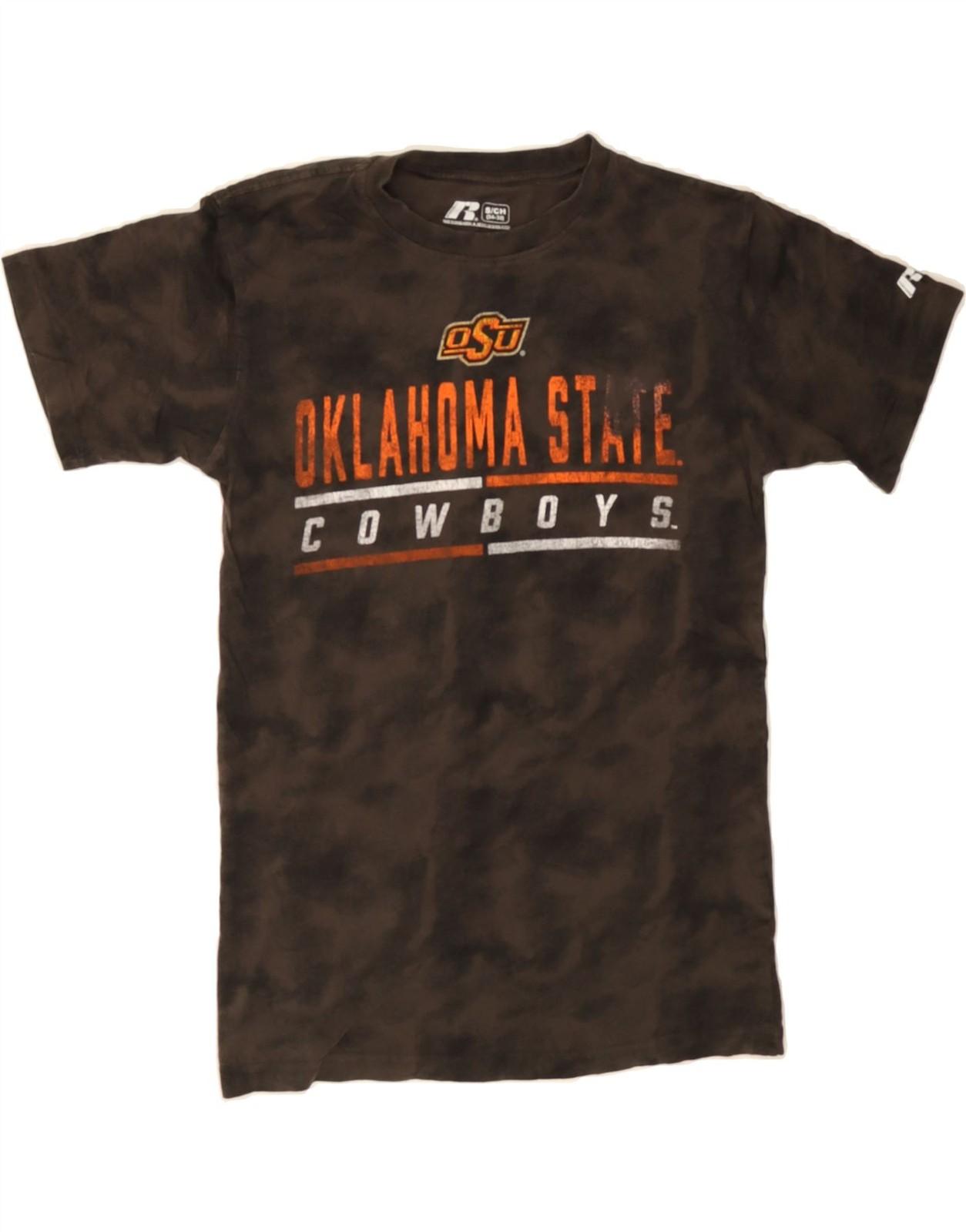 RUSSELL ATHLETIC Mens Graphic T-Shirt Top Small Brown EA49 XL
