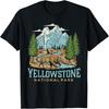 Yellowstone US National Park Wolf Bison Bear Vintage Gift T-Shirt
