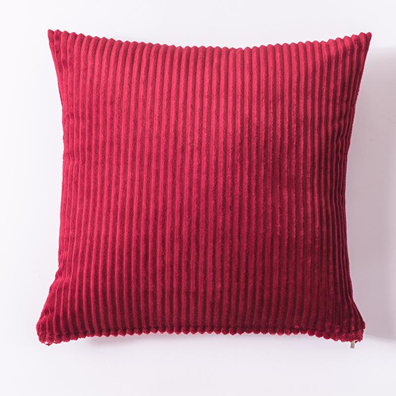 Soft Striped Home Decorative Throw Pillow Covers, Square Corduroy Cream Cushion Cases