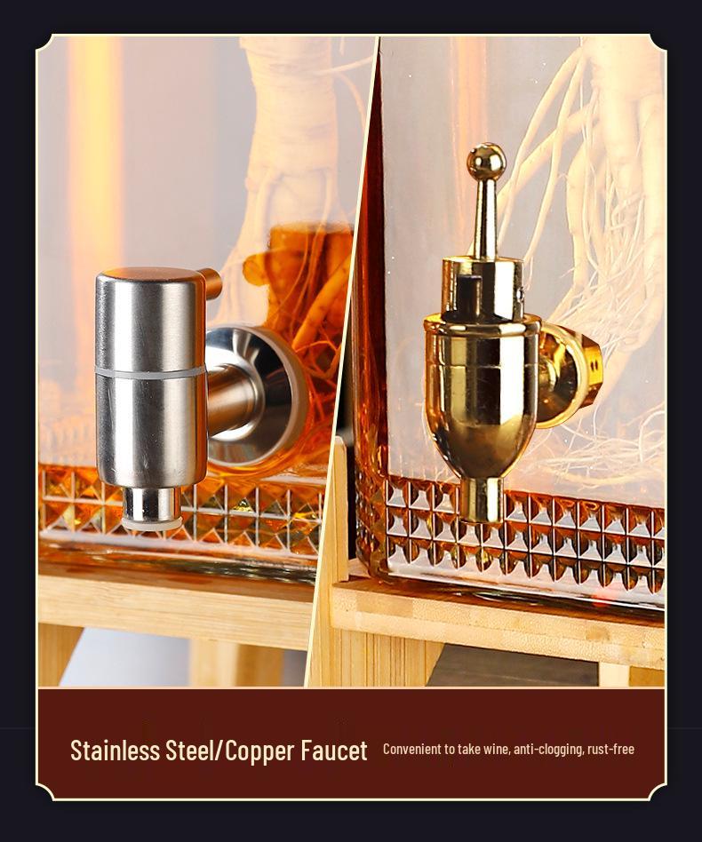 Sealed Sparkling Wine Bottle with Faucet - Household Ginseng Wine Jar & Baijiu Container