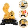 Chic Chinese Zodiac Snake Decor Elegant Resin Statue Ornament for Indoor Tabletop Office Desk and Home Decoration Symbolic Year Snake Adornment