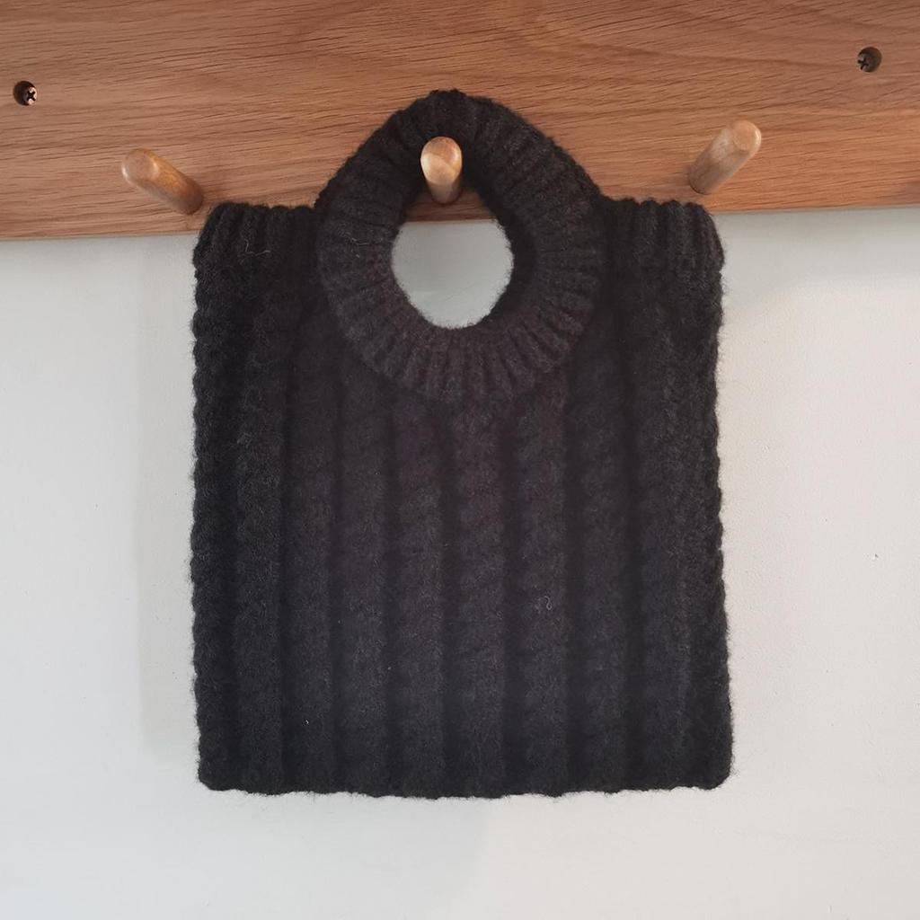 Korean Style Retro Knit Tote Bag - Handmade Wool Autumn/Winter Crochet Handbag