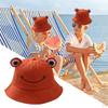 Cartoon Frosch Fischerhut Kinder Kinder Angeln Süßer Frosch Outdoor Fischer Sonne