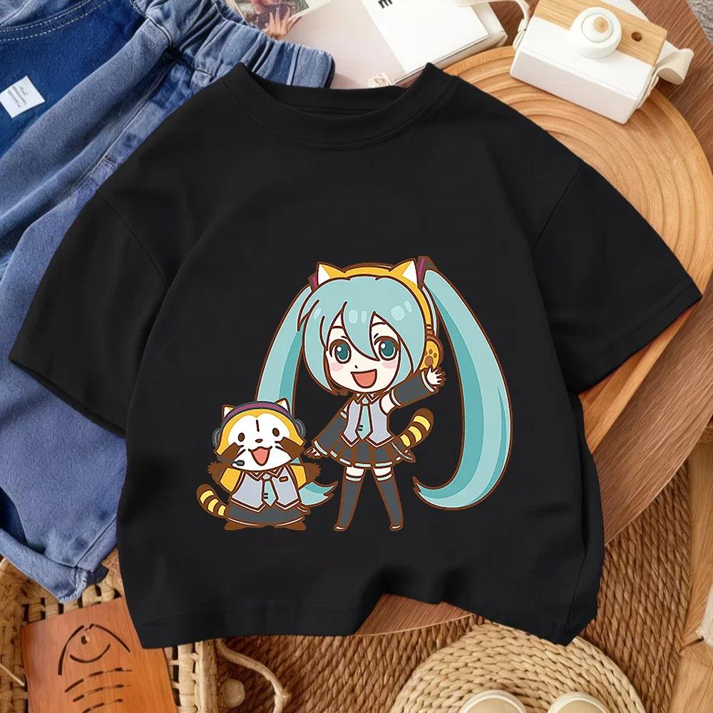 Fashion Children T Shirt Hatsune Miku Cute Kawaii Design Boys Girls Summer Street Style Crew Neck Outfit 314 Years