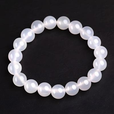 Natural White Agate Beaded Bracelet