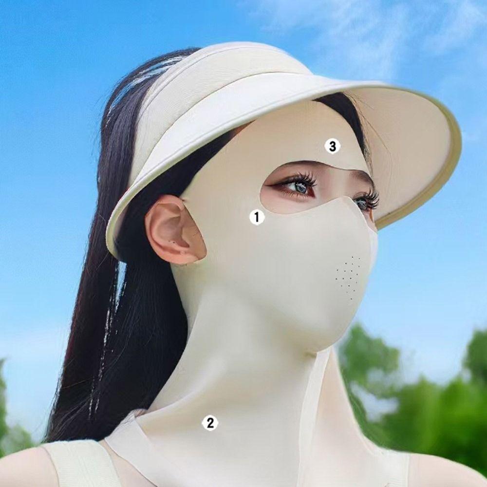 UPF50+ Sun Protection Mask Full Face Sunshade Face Mask Fashion Anti-UV Neck Scarf  Outdoor
