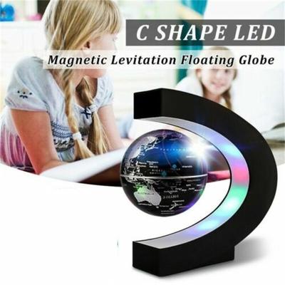 Magnetic Levitation Globe With Colored LED Lights C Shaped Floating Globe Earth Planet Ball For Gift Home Office Desk Decoration
