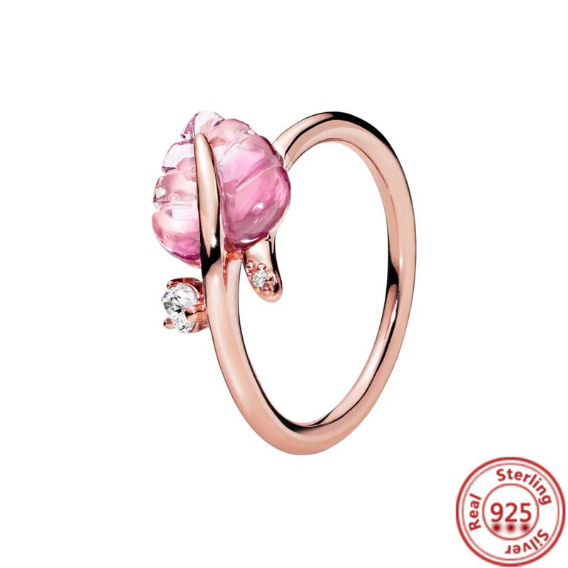 

925 Sterling Silver Crown Sparkle Heart Flower Leaf Wishbone Daisy Ring for Women Fine Jewelry Anniversary 9