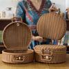 Round Gift Packaging Box Woven Handheld Suitcase Practical Storage Basket  Sundries Organizer