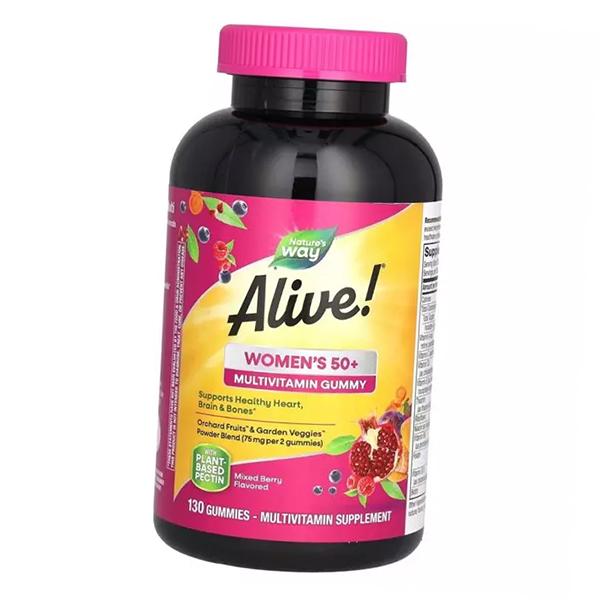 Витамины для женщин 50 +, Alive! Women's 50+ Gummy Multivitamins, Nature's Way (36344137)