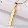 Creative Stainless Steel Rectangular Pendant Necklace for Couples
