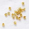 20pcs/lot 18K Gold Plated Striped Cut Flower Beads Earring Necklace Loose Spacer Beads Bulk For DIY Jewelry Wholesale Findings