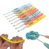 Hot! 8PCS/Set Colorful Soft Plastic Handle Aluminum Crochet Hooks Knitting Needles Set 2.5-6mm Crochet Weave Sewing Needles Tool