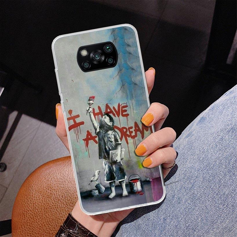 Street Art Banksy Graffiti Phone Case For Xiaomi Poco X7 X6 X5 Pro F7 Ultra Redmi 15C 15 13C 13 12C 12 10 10A 10C 9 9A 9C 9T Cov