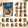 Holiday Party Supplies 24 Days Dachshund Christmas Advent Calendar with Acrylic Pendants, Countdown for Unique Decorations, Cute Hanging Ornaments