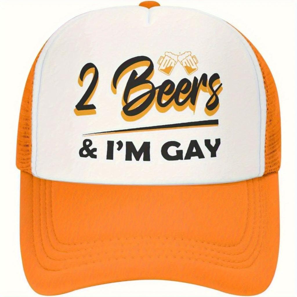 Beers Im Gay Trucker Hat Funny Adult Humor Mesh Back Cap Unisex Outdoor Party Gift