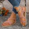 Mode Damen Sandalen Flache Sandalen Mode Einfarbig Damen Freizeitschuhe Rutschfeste Verschleißfeste Sandalen Weiche Sohle Slipper Damen Schuhe