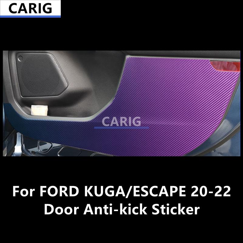 For FORD KUGA/ESCAPE 20-22 Door Anti-kick Sticker Modified Carbon Fiber Interior Car Film Accessories Modification