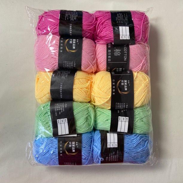 

500 г/Лот 10 мотков Набор пряжи из молочного хлопка Ручная работа DIY Поделки Свитер Шарф Крючок Вязальная пряжа Комбинация Вязальные принадлежности