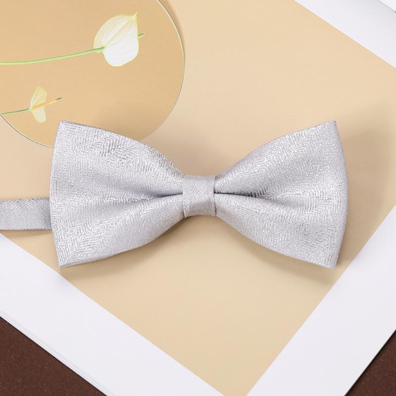 Men'S Fashion Bow Tie Color Woven Jacquard Double Striped Small Flower Business Retro Suit Shirt Bow