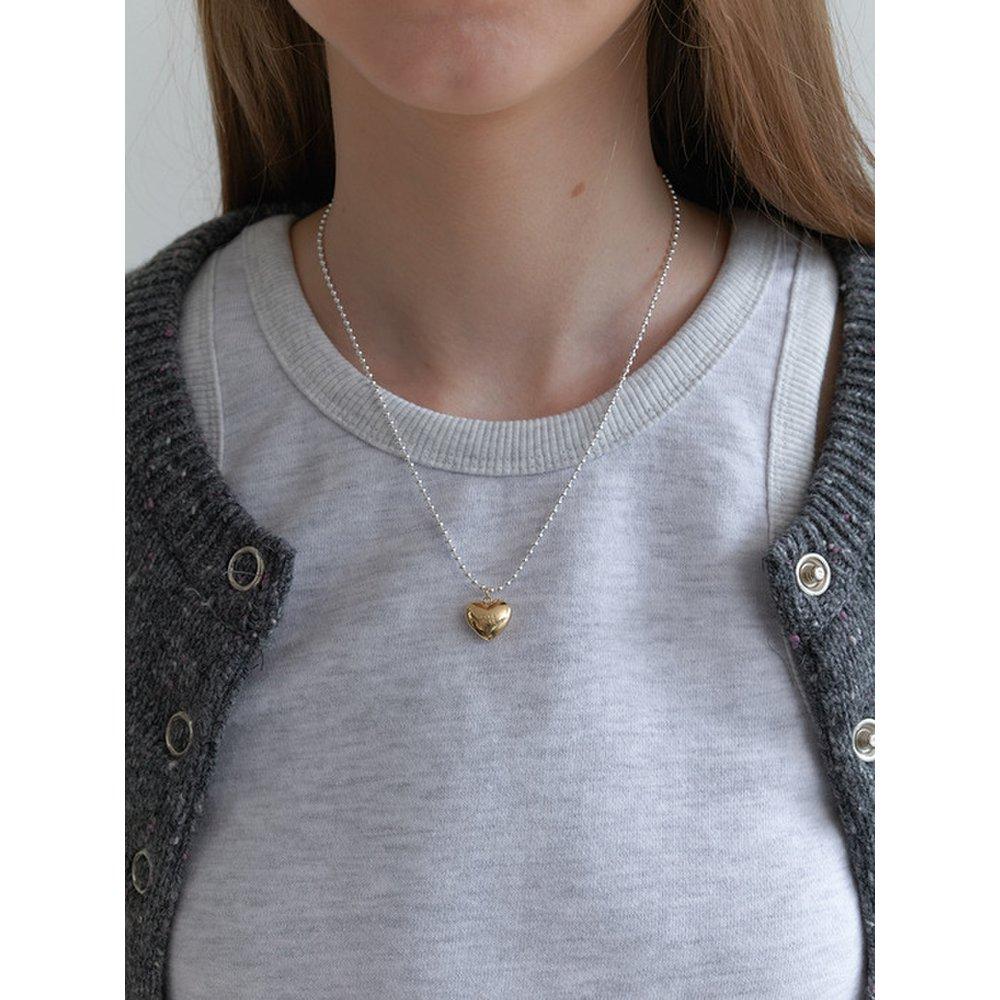 Ball Chain Heart Drop Necklace Jn016