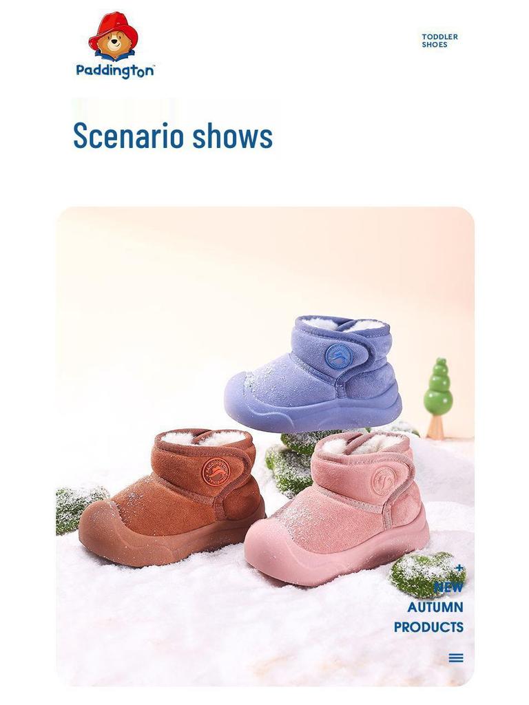 Paddington Bear Kids' Snow Boots - Winter Velvet, Thick Cotton for Infants & Toddlers