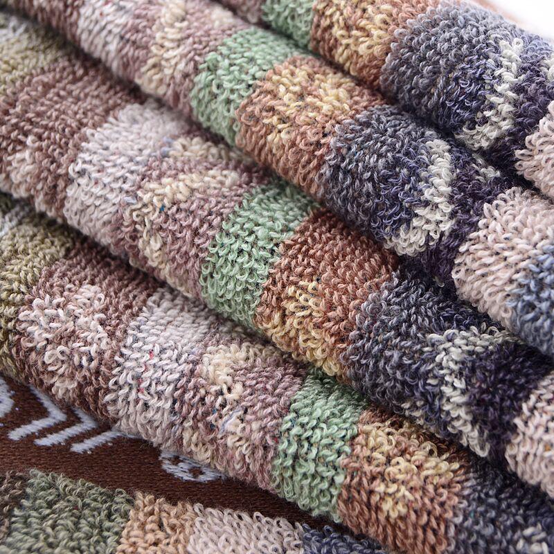 Diamond Pattern Striped Cotton Towel: Absorbent & Shed-Resistant Face Wash Towel for Unisex Home Use