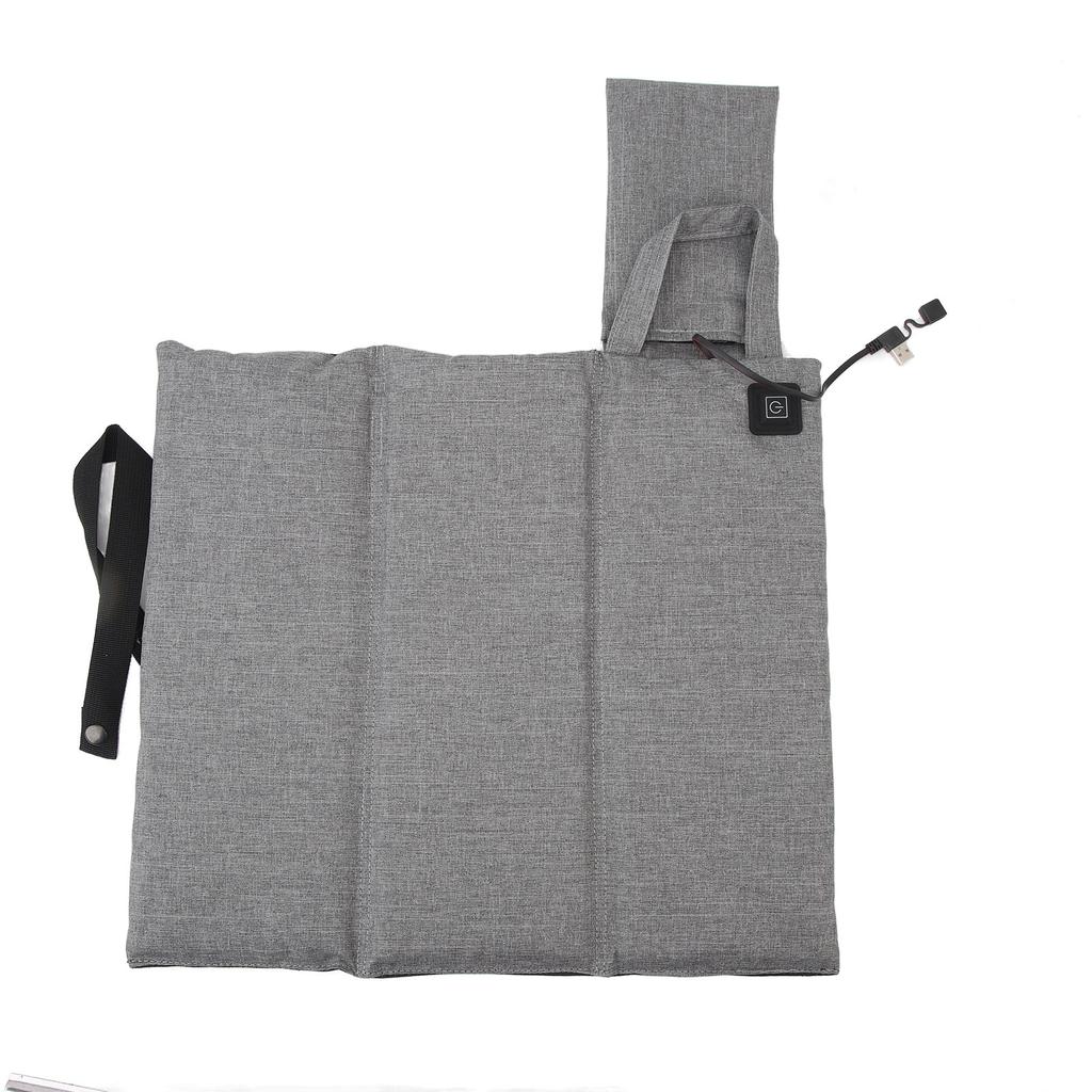 Foldable Heated Seat Cushion 3 Fold USB Heating Adjustable Temperature Heated Folding Chair Cushion Pad for Camping