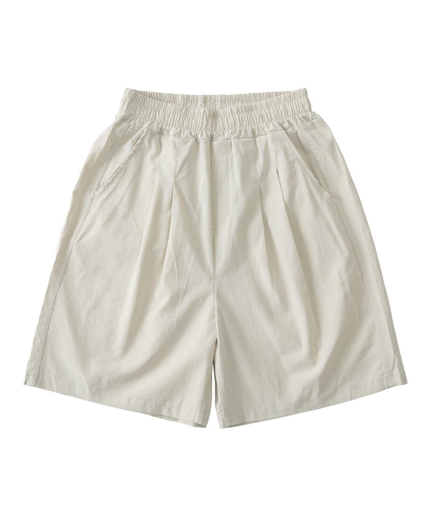 ANALOG MOOD Linen-Like Bermuda Pants (Cream)