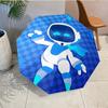 Ombrello Astro Bot Avventura Spaziale - Apertura/Chiusura Automatica, Ombrello Leggero Compatto a 8 Stecche Essenziale per Esterni Accessorio Picnic Ventaglio Regali