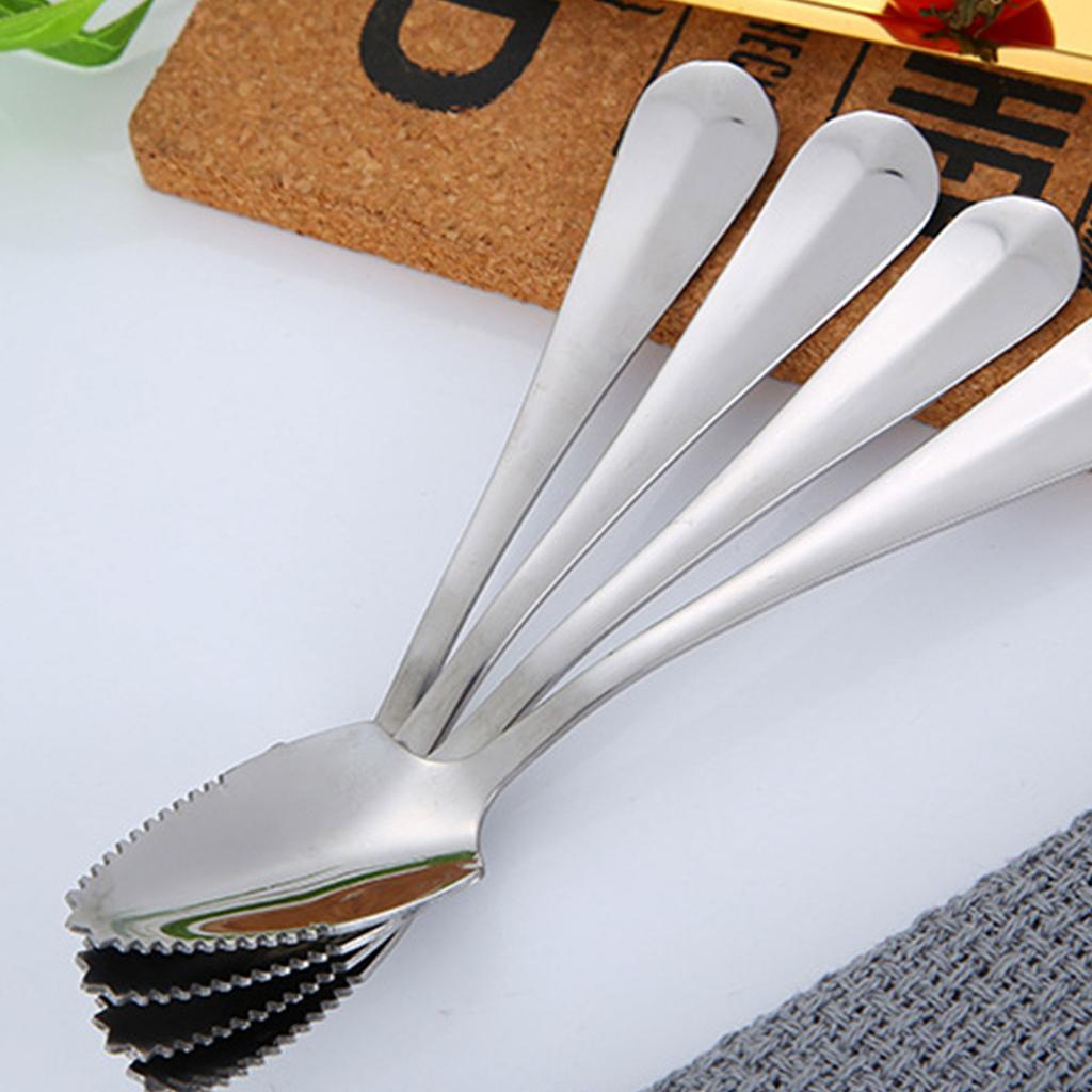 Stainless Steel Grapefruit Spoon for Citrus Fruit Watermelon Dessert Spoon Serrated Edge Ice Cream Dessert Spoon Kitchen