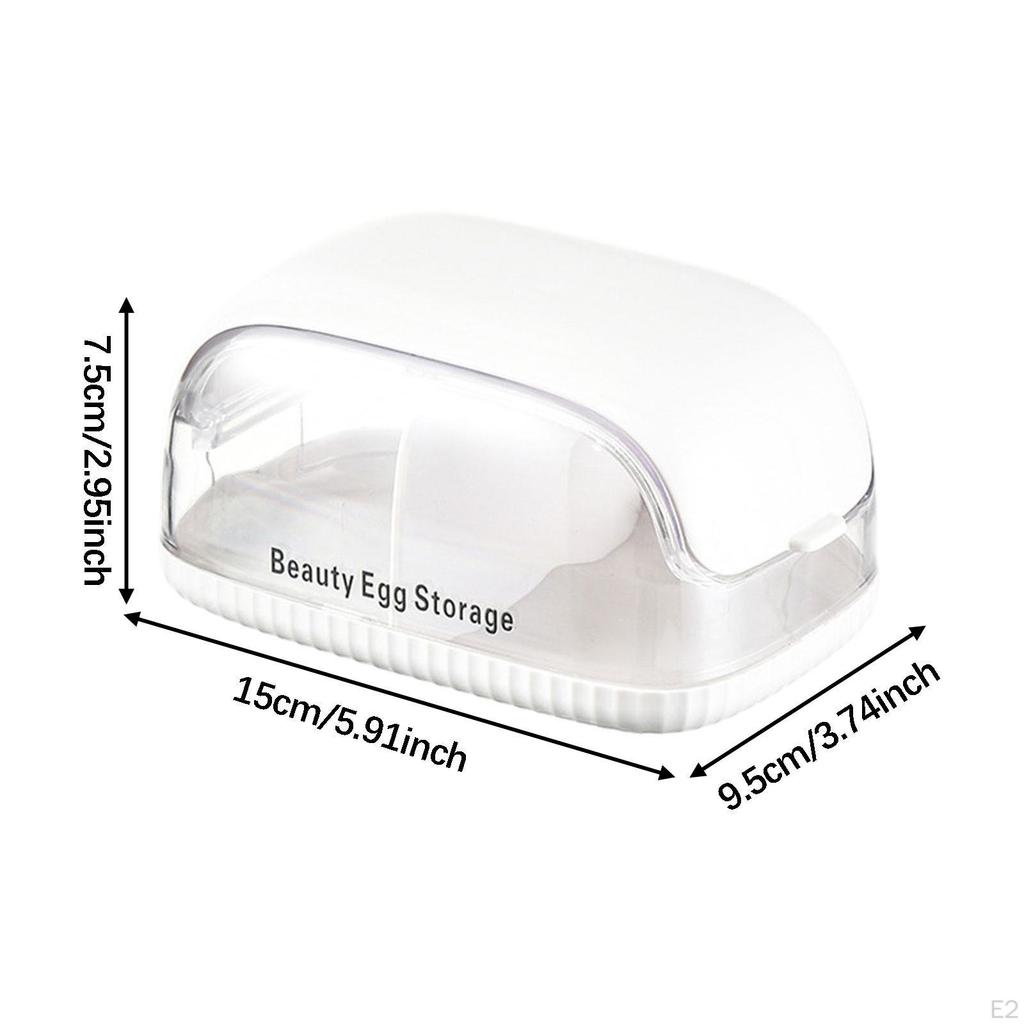 Make up Sponge Case Blender Storage Box Clear with Lid Shatterproof Container Egg Powder Puff