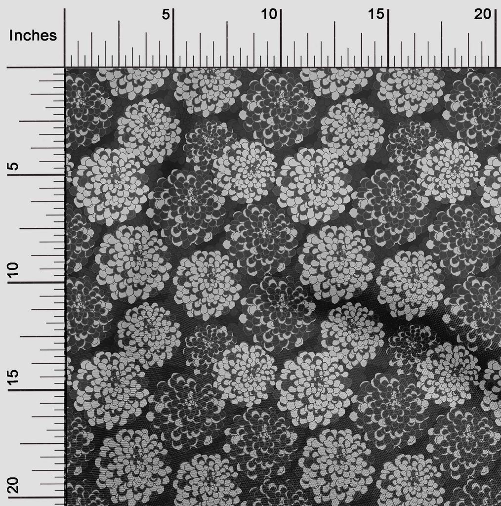 oneOone Cotton Flex Gray Fabric Dotted Floral Craft Projects Decor Fabric Printed By The Yard 40 Inch