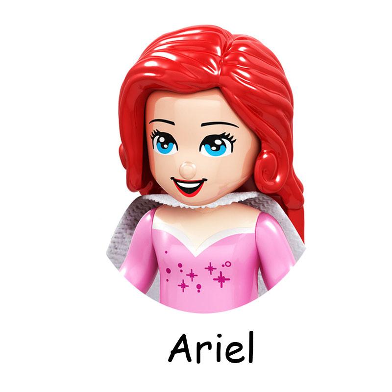 Non-Toxic Fairy Tale Princess Children Belle Beast Cinderalla Anna Olivia Model Figure Blocks Construction Building Bricks Toys For Children