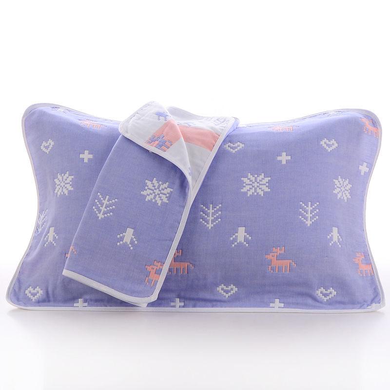 New Jacquard Pillow Towel Breathable Soft Printed Pillowcase Sweating Four Seasons Household Bedroom Pillows Cover Double Sided