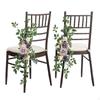 2pcs Wedding Aisle Chair Decorations, Artificial Rose Floral Back Flower Pew Flowers
