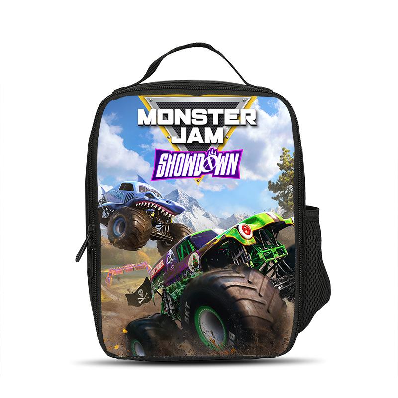 Monster Jam Ice Bag Large Capacity Practical Cartoon Print Best Companion for Male and Female Students School and Office Workers