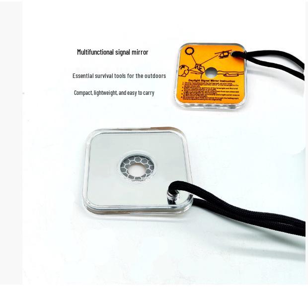 Portable Multifunctional Signal Mirror: Outdoor Survival & Camping Tool 57 mm серебряный