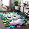 1pc Anime Cute Bear Chair Mat - Office Desk Pad with Flower Crown Design, Non-Slip Carpet for Home Decor, Suitable for All Seasons and Perfect As a Gi