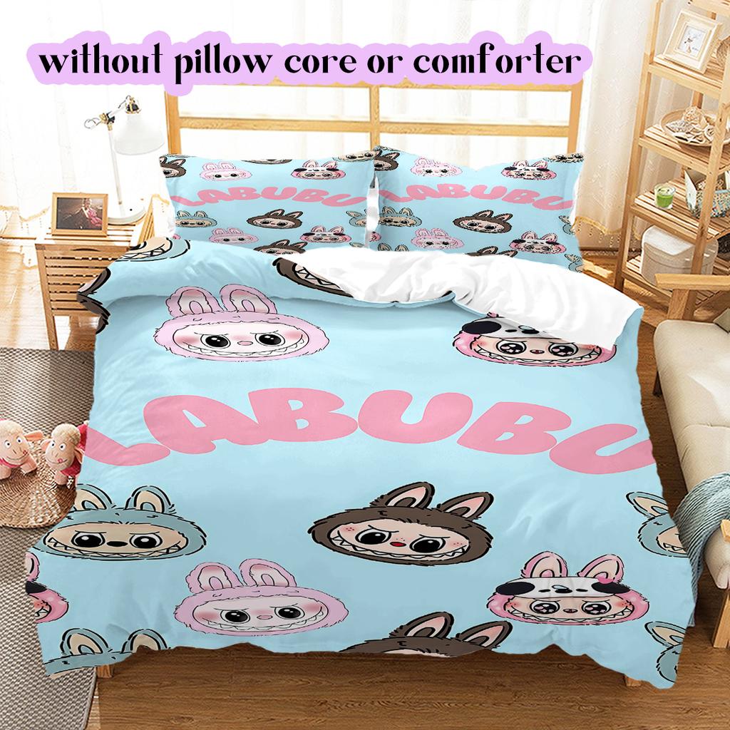Cartoon characters Pattern Bedding Quilt Set Quilt Cover Pillowcase Home Decoration Birthday Gift (1 * duvet cover + 2 * pillowcase, without core)