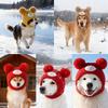 Soft Knitted Dog Ear Scarf Cute Bear Ears Non-Slip Snug Fit Dog Headgear Velvet Material Cotton Knitted Windproof Pet Hat