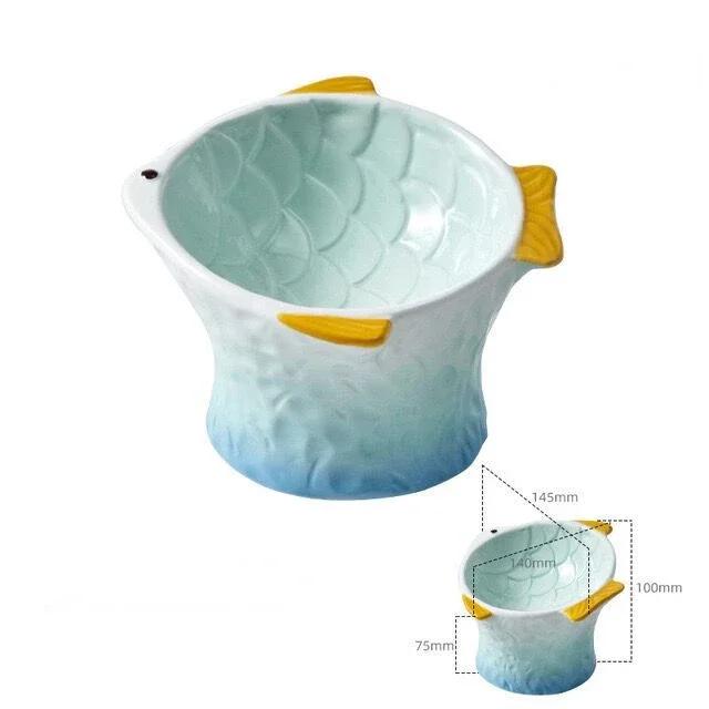 Ceramic Elevated Cat Bowl Pet Feeder Dish Dog Treats Bowls Plate Feeding Eating Kitten Decorative Creative Raised Water