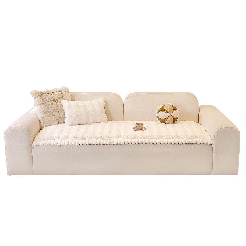 Fleece-Lined Thickened Sofa Cover Skin-Friendly One-Piece Winter  New Model Straight Row Cushion Fixed Non-Slip Sofa Cover