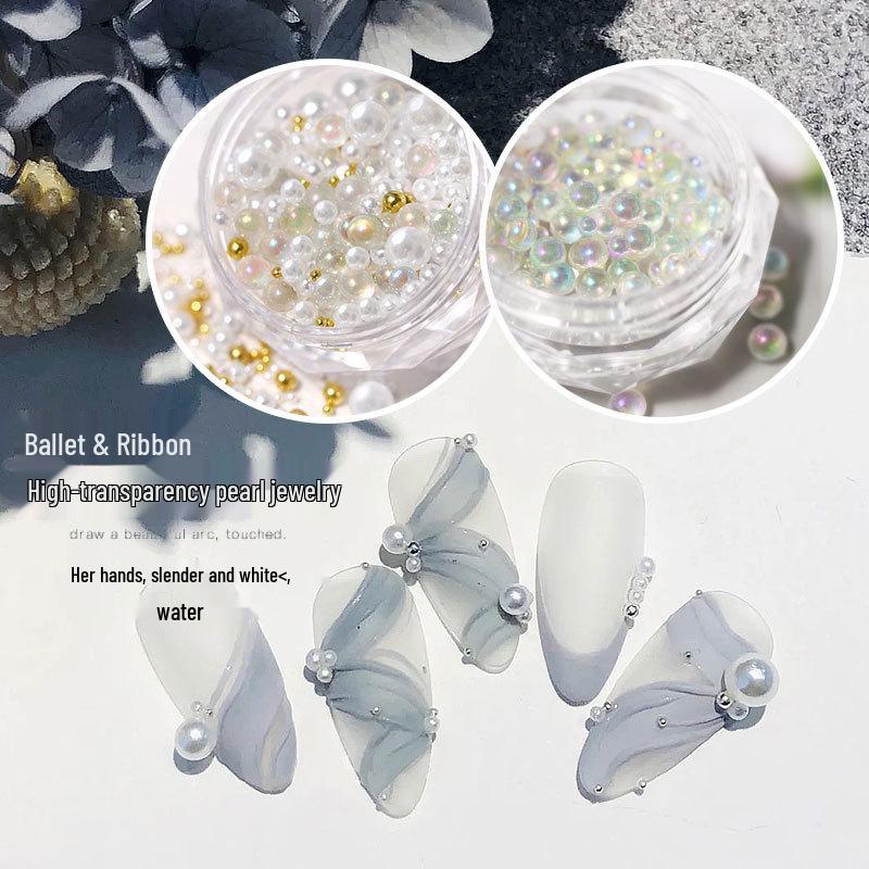 

3D Pearl Ribbon Rhinestone Nail Art Embellishments