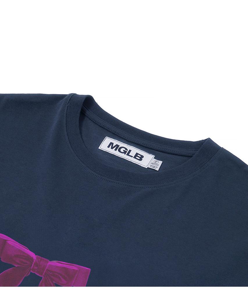 MATCHGLOBE Ribbon For Rabbit Oversized Tee (Navy)
