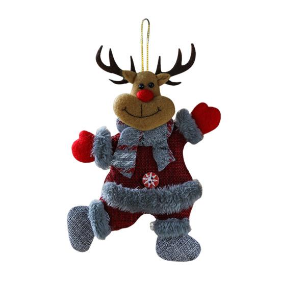 Christmas Plush Ornaments Cute Snowman Santa Elk Bear Doll Hanging Pendant Christmas Tree Decoration for Walls Windows Doors Home Decor