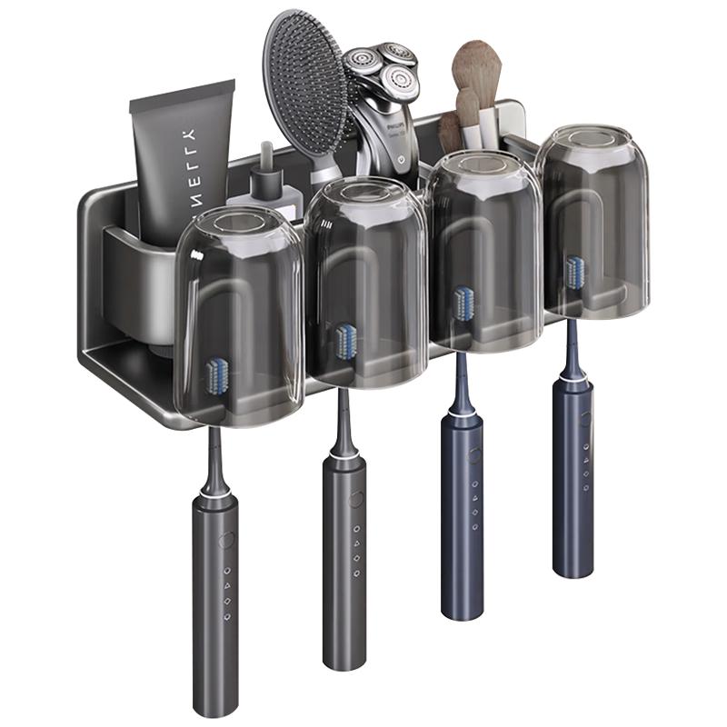 Jiabangshou Bohrerfreier Wandmontierter Zahnbürstenhalter mit Bechern