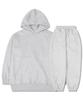Tee Glake Plain Oversized Fleece-Lined Hoodie And Jogger Pants Set Light Gray