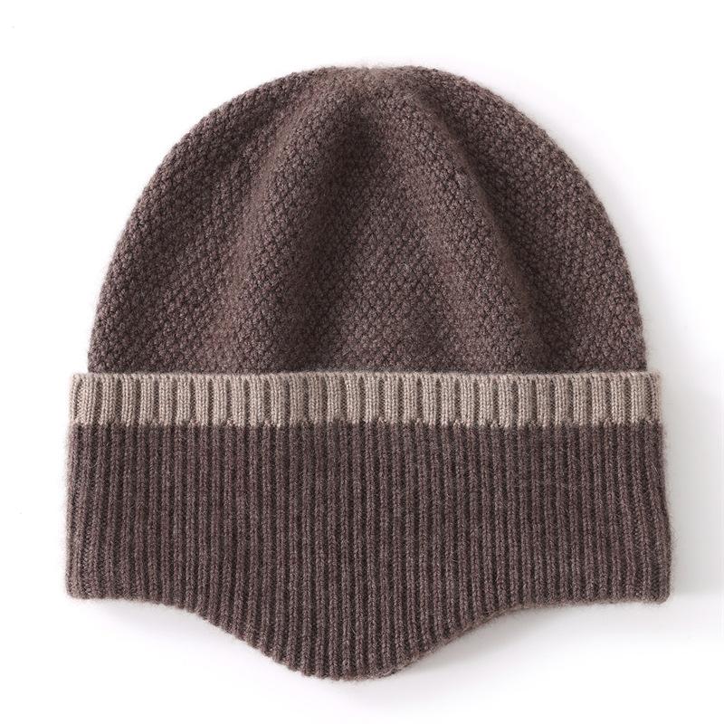 Soft and Glutinous Cashmere New Autumn and Winter Unisex Color Matched Design Warm Ear Protecting and Cold Proof Knitted Hat